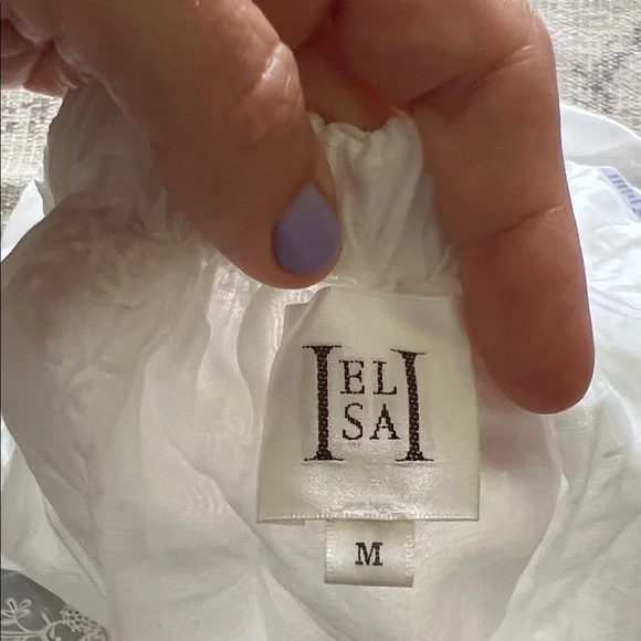 ELSA White Eyelet Panel A-Line Midi Skirt - Picture 9 of 11